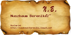 Nuszbaum Bereniké névjegykártya
